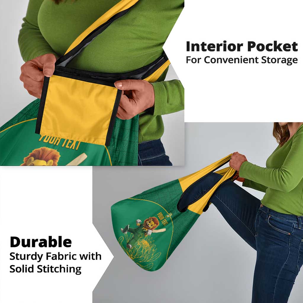 Custom South Africa Grocery Bag Lion Mascot Proteas Cricket