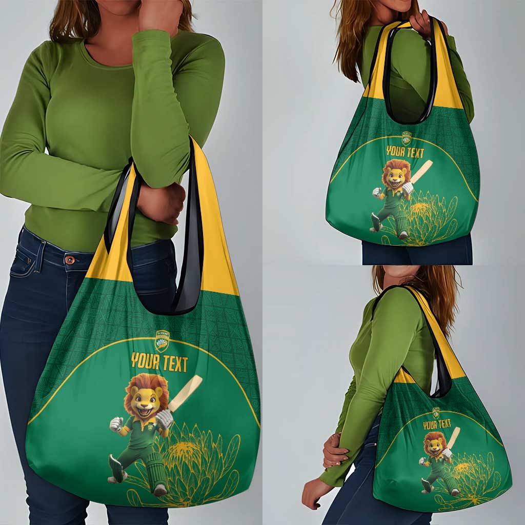 Custom South Africa Grocery Bag Lion Mascot Proteas Cricket