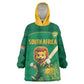 Custom South Africa Kid Wearable Blanket Hoodie Lion Mascot Proteas Cricket