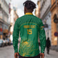 Custom South Africa Long Sleeve Button Shirt Lion Mascot Proteas Cricket