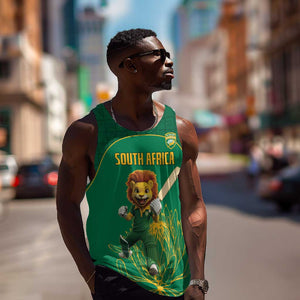 Custom South Africa Men Tank Top Lion Mascot Proteas Cricket