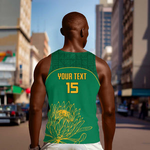 Custom South Africa Men Tank Top Lion Mascot Proteas Cricket