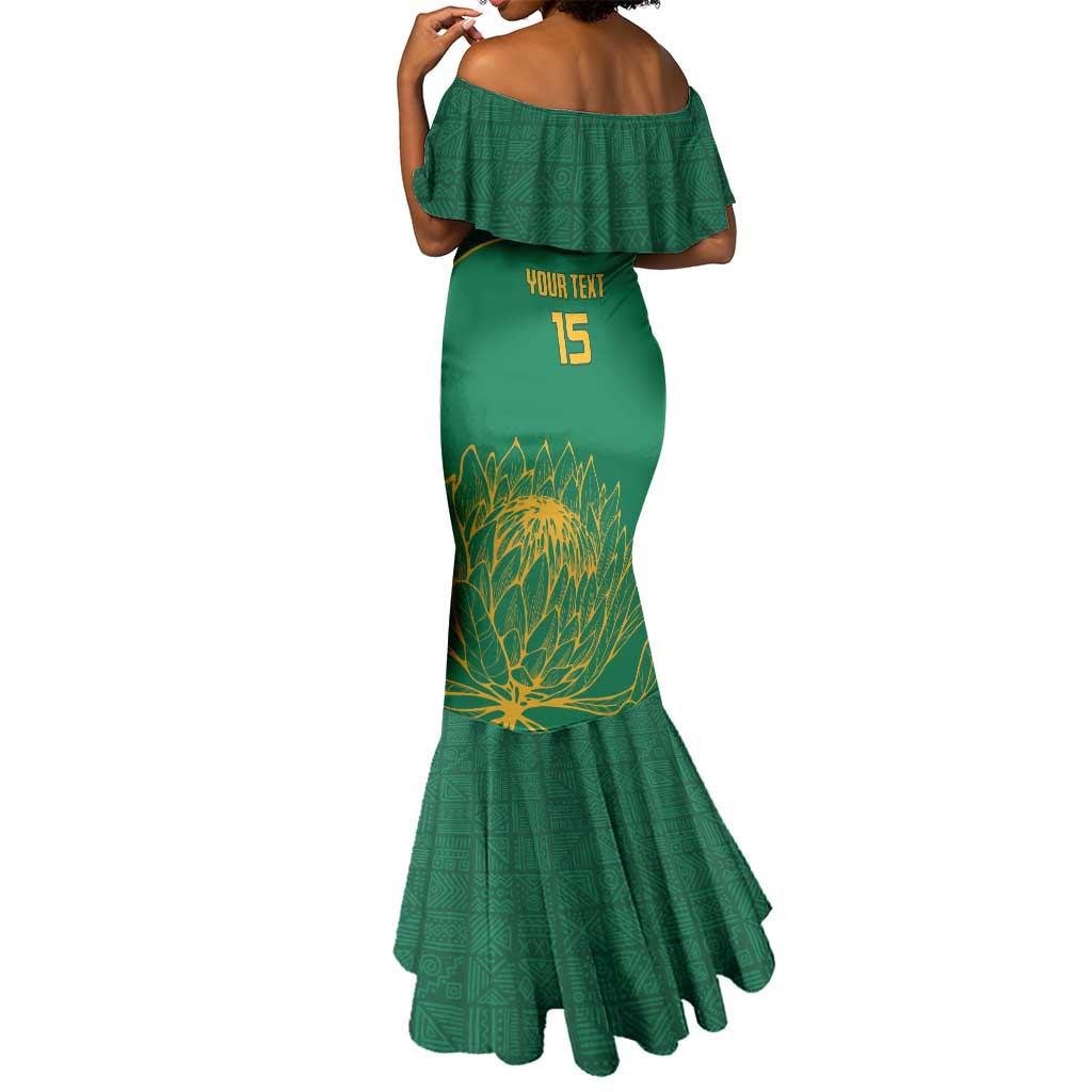Custom South Africa Mermaid Dress Lion Mascot Proteas Cricket