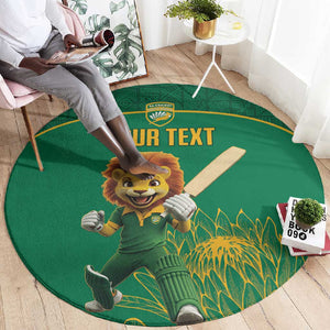Custom South Africa Round Carpet Lion Mascot Proteas Cricket