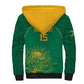 Custom South Africa Sherpa Hoodie Lion Mascot Proteas Cricket