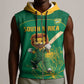 Custom South Africa Sleeveless Zip Hoodie Lion Mascot Proteas Cricket - African Pride