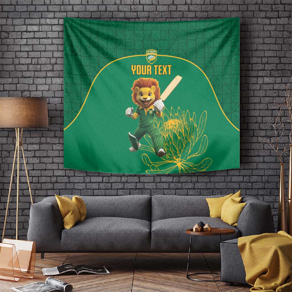 Custom South Africa Tapestry Lion Mascot Proteas Cricket