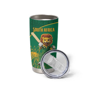 Custom South Africa Tumbler Cup Lion Mascot Proteas Cricket