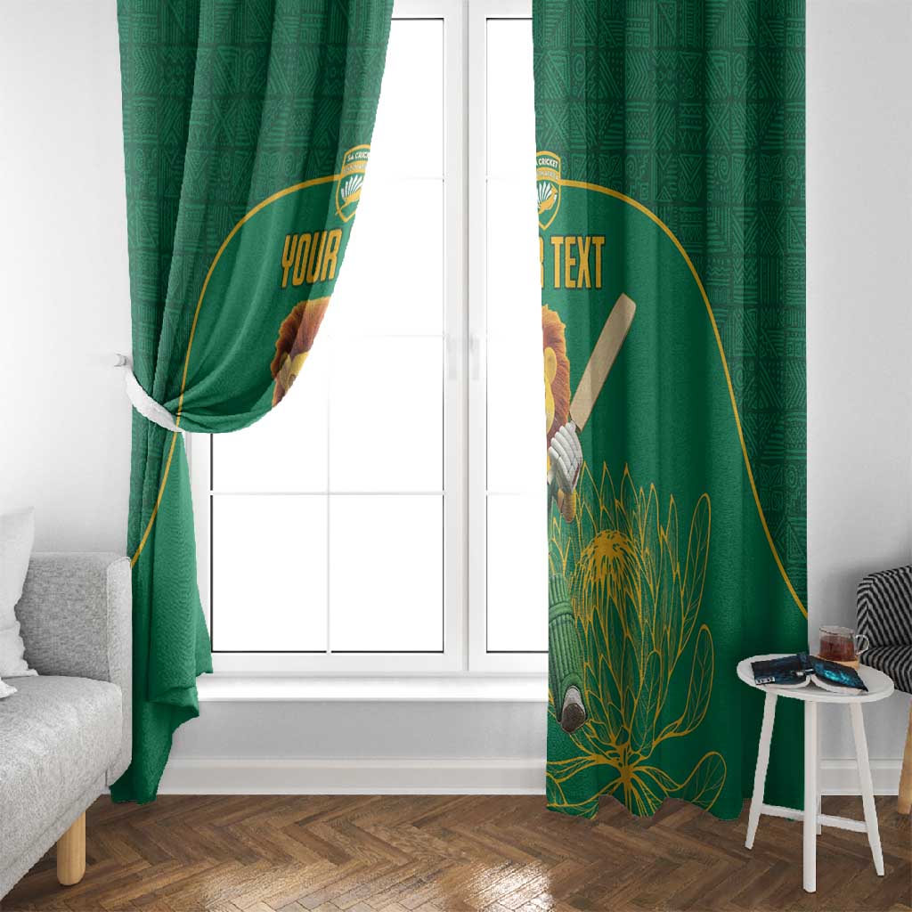 Custom South Africa Window Curtain Lion Mascot Proteas Cricket