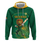 Custom South Africa Zip Hoodie Lion Mascot Proteas Cricket