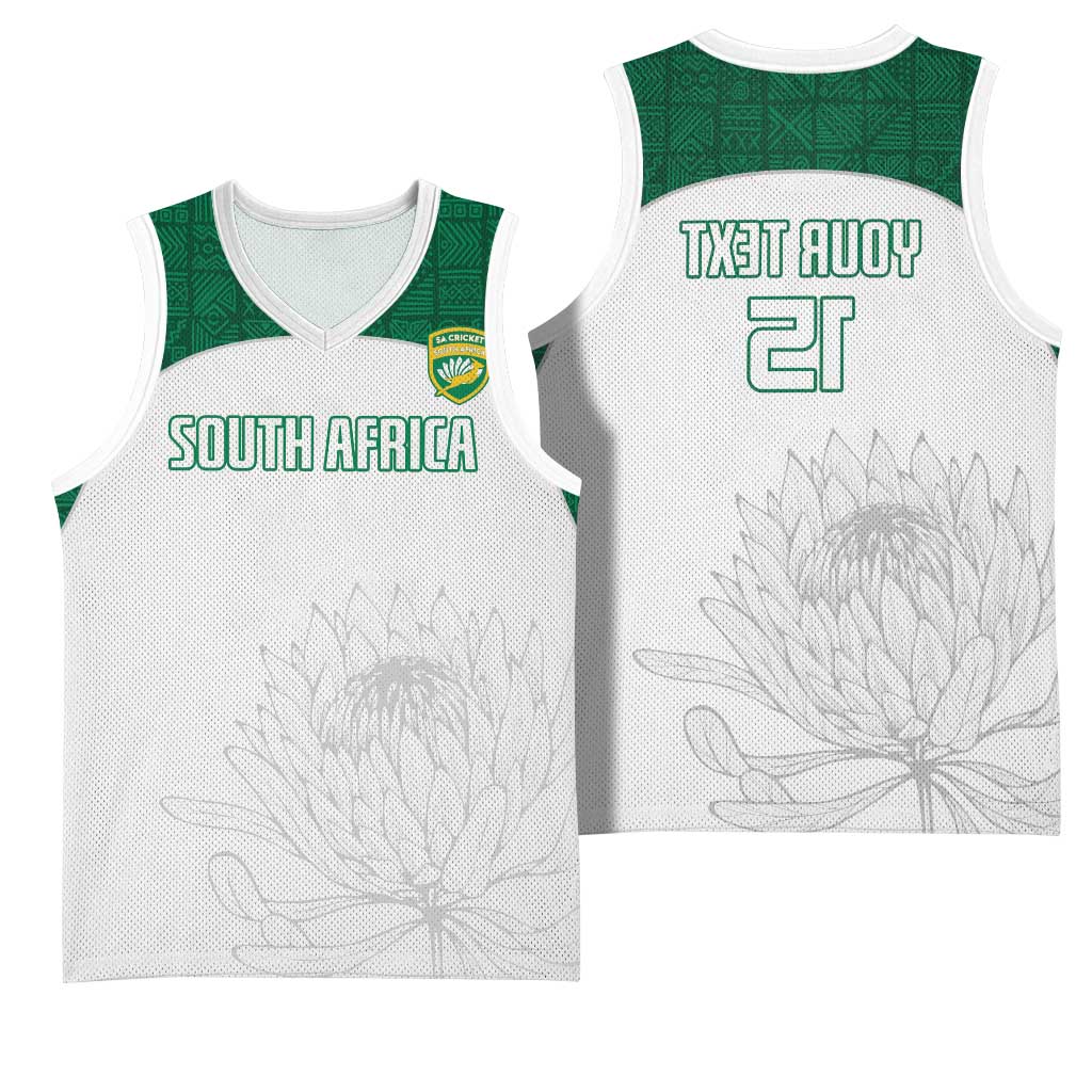 Custom Afro South Africa Cricket Basketball Jersey Go Proteas - African Pattern - African Pride
