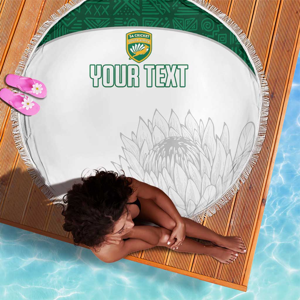 Custom Afro South Africa Cricket Beach Blanket Go Proteas - African Pattern