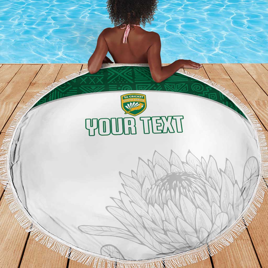 Custom Afro South Africa Cricket Beach Blanket Go Proteas - African Pattern
