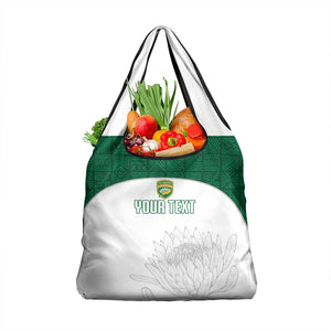 Custom Afro South Africa Cricket Grocery Bag Go Proteas - African Pattern