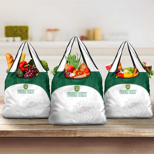 Custom Afro South Africa Cricket Grocery Bag Go Proteas - African Pattern