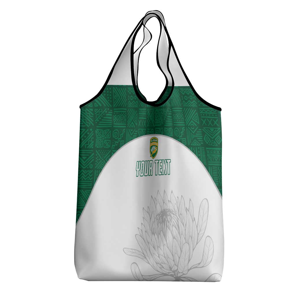 Custom Afro South Africa Cricket Grocery Bag Go Proteas - African Pattern