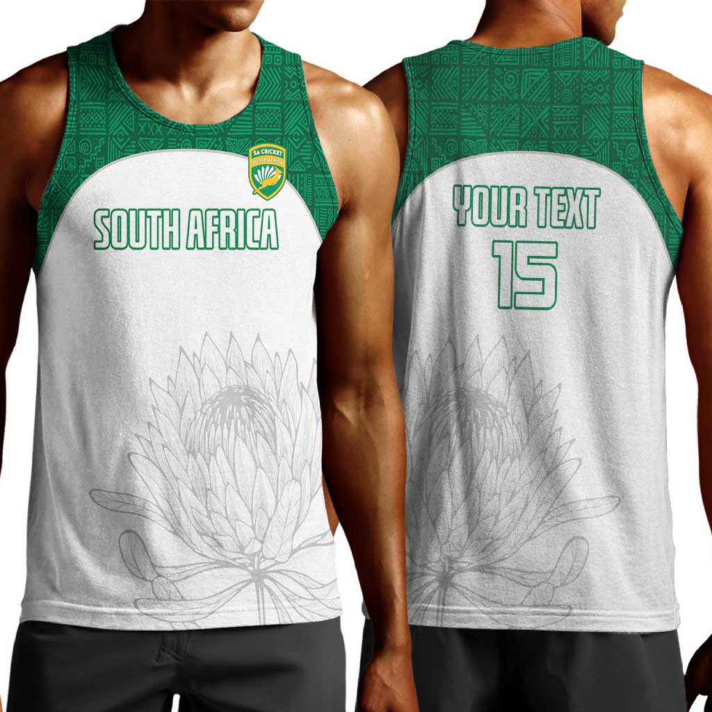 Custom Afro South Africa Cricket Men Tank Top Go Proteas - African Pattern