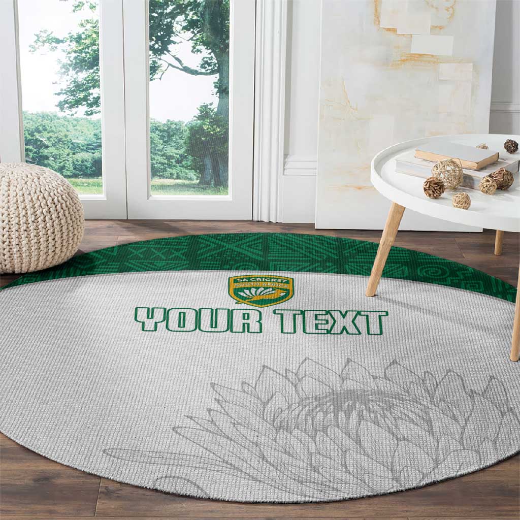 Custom Afro South Africa Cricket Round Carpet Go Proteas - African Pattern