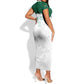 Custom Afro South Africa Cricket Short Sleeve Bodycon Dress Go Proteas - African Pattern LT15