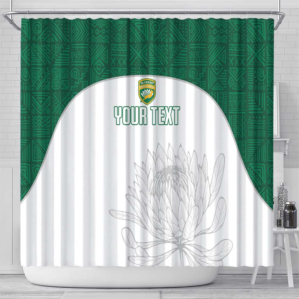Custom Afro South Africa Cricket Shower Curtain Go Proteas - African Pattern
