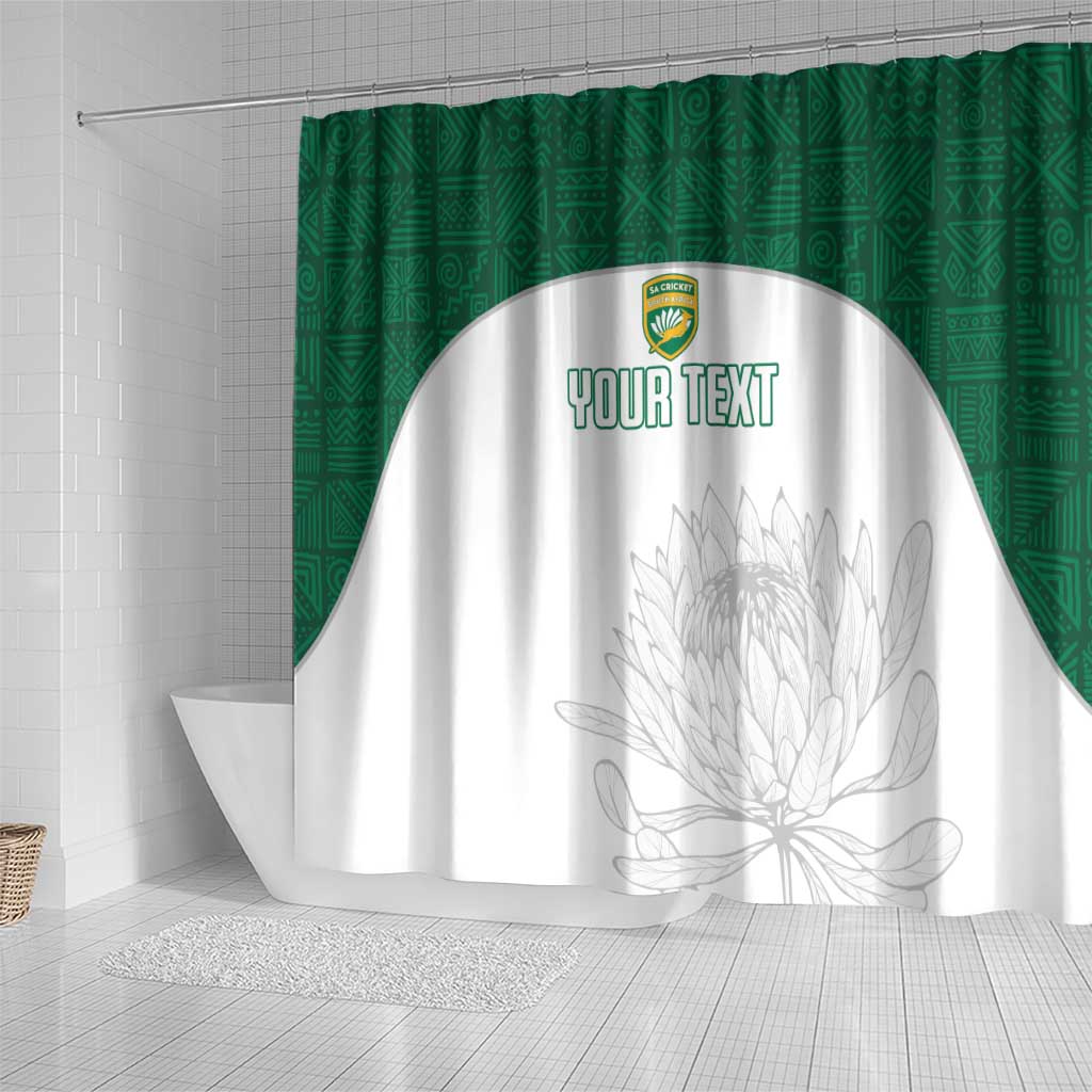 Custom Afro South Africa Cricket Shower Curtain Go Proteas - African Pattern