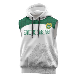 Custom Afro South Africa Cricket Sleeveless Hoodie Go Proteas - African Pattern - African Pride