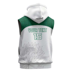 Custom Afro South Africa Cricket Sleeveless Hoodie Go Proteas - African Pattern - African Pride