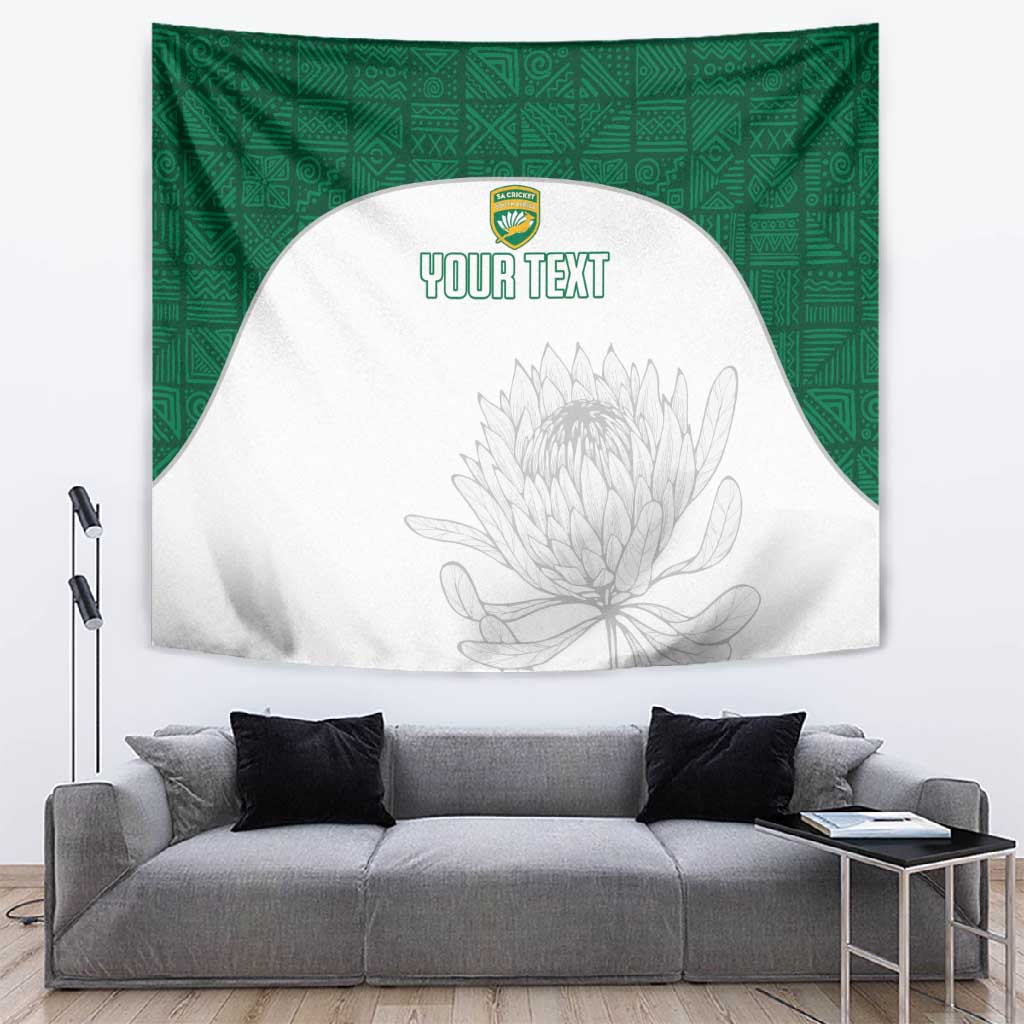 Custom Afro South Africa Cricket Tapestry Go Proteas - African Pattern