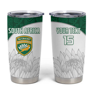 Custom Afro South Africa Cricket Tumbler Cup Go Proteas - African Pattern