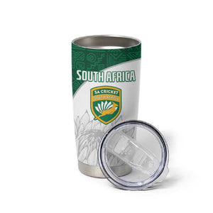 Custom Afro South Africa Cricket Tumbler Cup Go Proteas - African Pattern