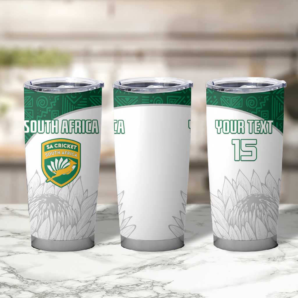 Custom Afro South Africa Cricket Tumbler Cup Go Proteas - African Pattern