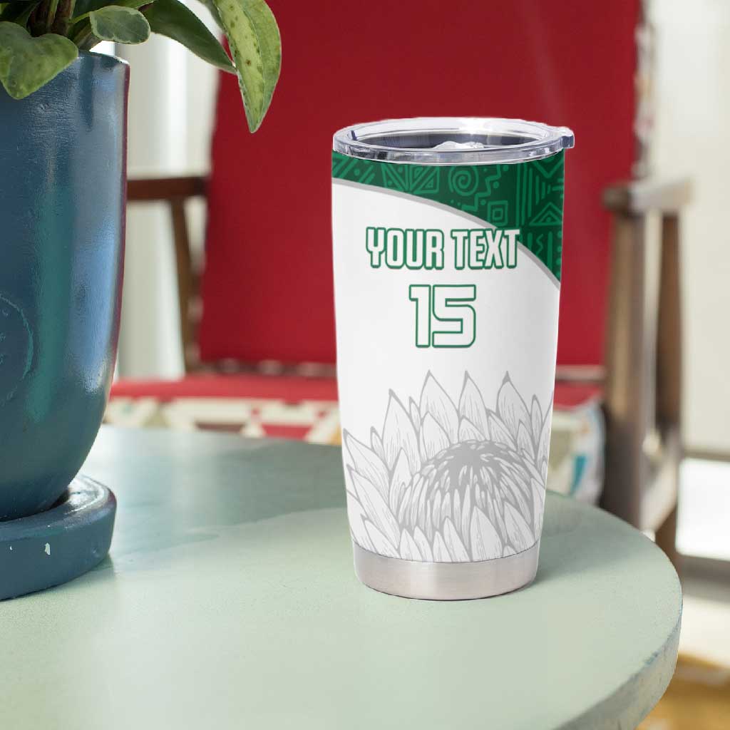 Custom Afro South Africa Cricket Tumbler Cup Go Proteas - African Pattern