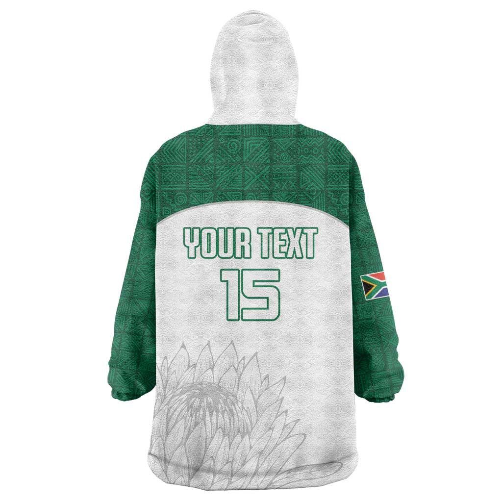 Custom Afro South Africa Cricket Wearable Blanket Hoodie Go Proteas - African Pattern