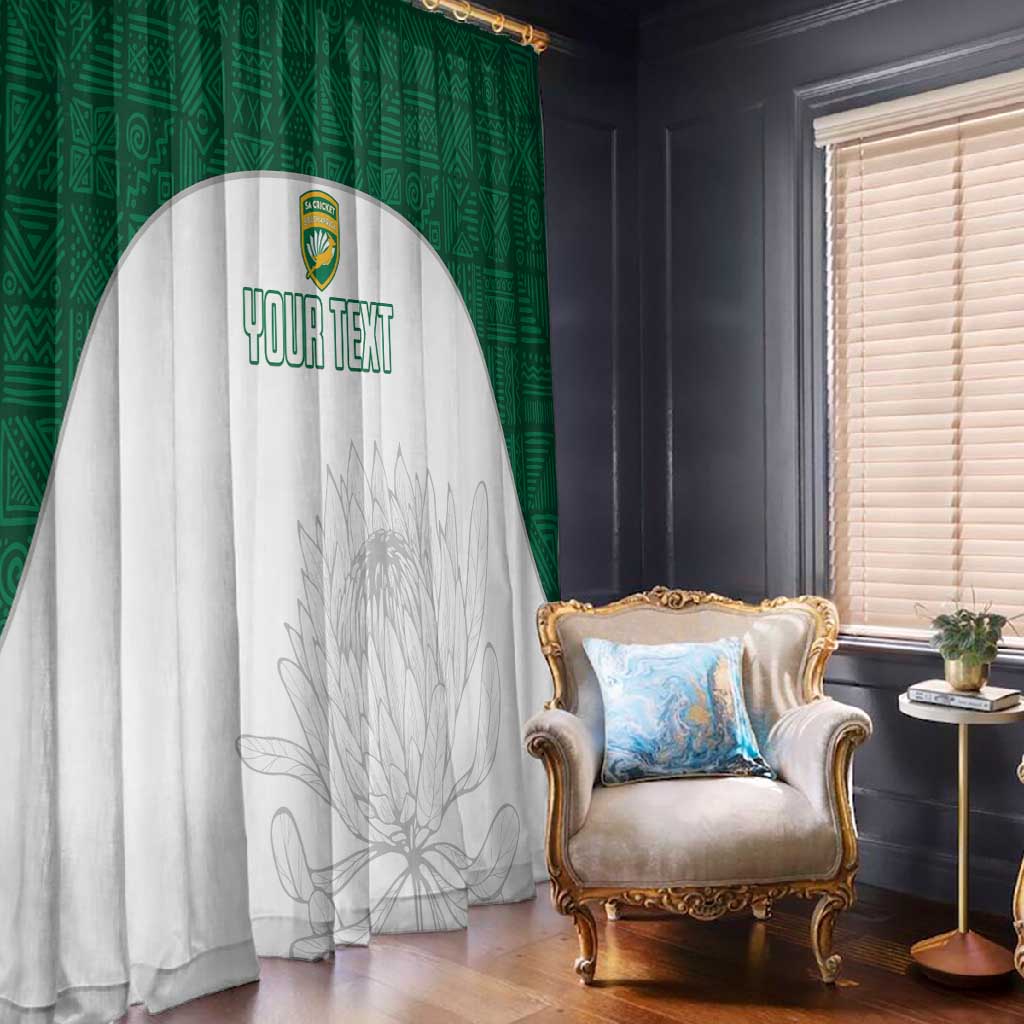 Custom Afro South Africa Cricket Window Curtain Go Proteas - African Pattern
