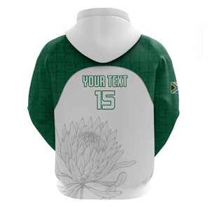 Custom Afro South Africa Cricket Zip Hoodie Go Proteas - African Pattern