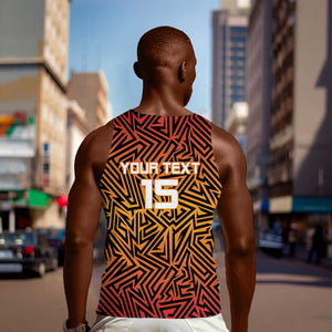 Custom Afro South Africa Cricket Men Tank Top Eastern Cape - Go Sunrisers