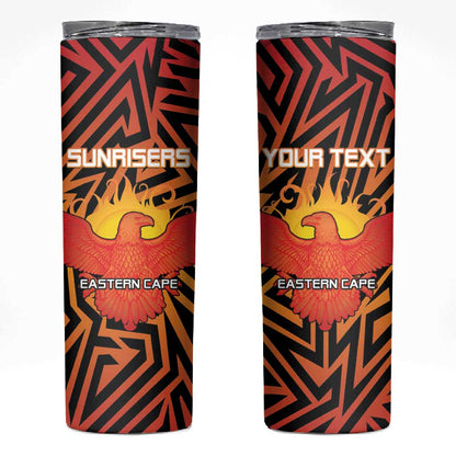 Custom Afro South Africa Cricket Skinny Tumbler Eastern Cape - Go Sunrisers