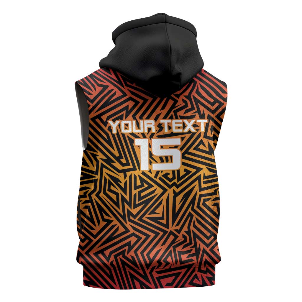 Custom Afro South Africa Cricket Sleeveless Hoodie Eastern Cape - Go Sunrisers - African Pride