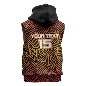 Custom Afro South Africa Cricket Sleeveless Hoodie Eastern Cape - Go Sunrisers - African Pride
