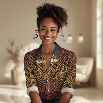 Custom Afro South Africa Cricket Women Casual Shirt Eastern Cape - Go Sunrisers LT15