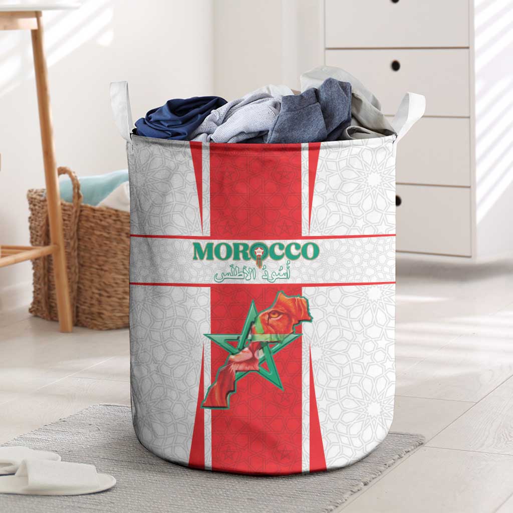 Morocco Football Laundry Basket Atlas Lions Champions 2025 - White - African Pride