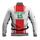Morocco Football Custom Baseball Jacket Atlas Lions Champions 2025 - White - African Pride