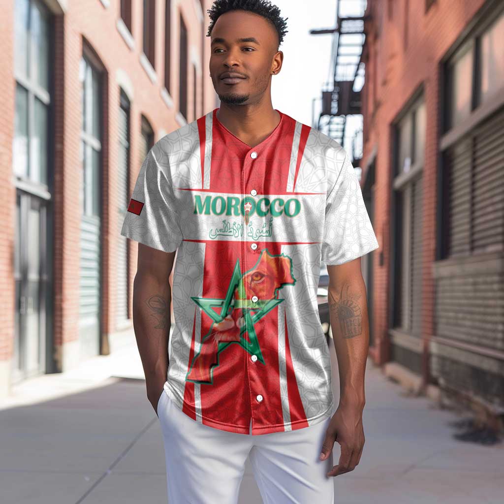 Morocco Football Custom Baseball Jersey Atlas Lions Champions 2025 - White - African Pride