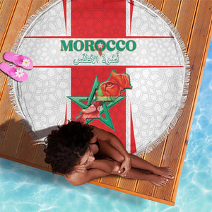 Morocco Football Beach Blanket Atlas Lions Champions 2025 - White - African Pride