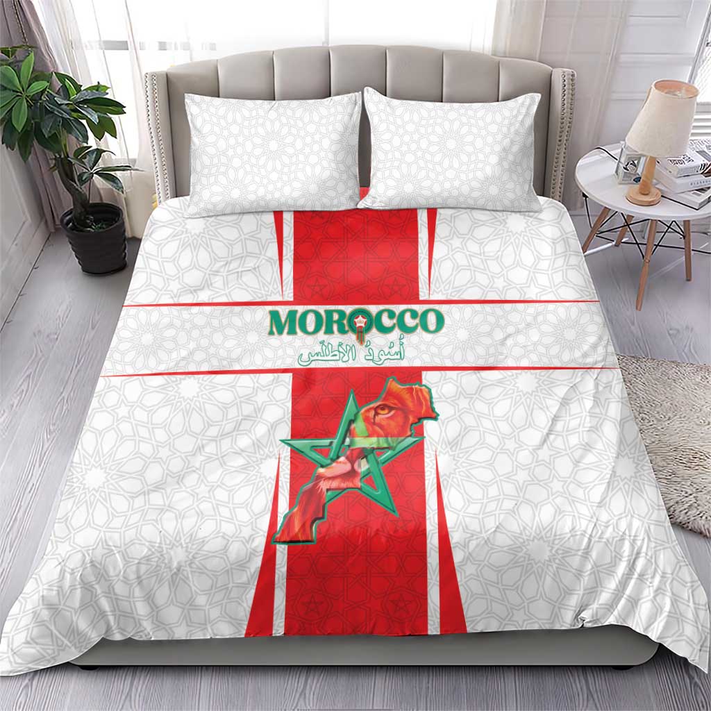 Morocco Football Bedding Set Atlas Lions Champions 2025 - White - African Pride