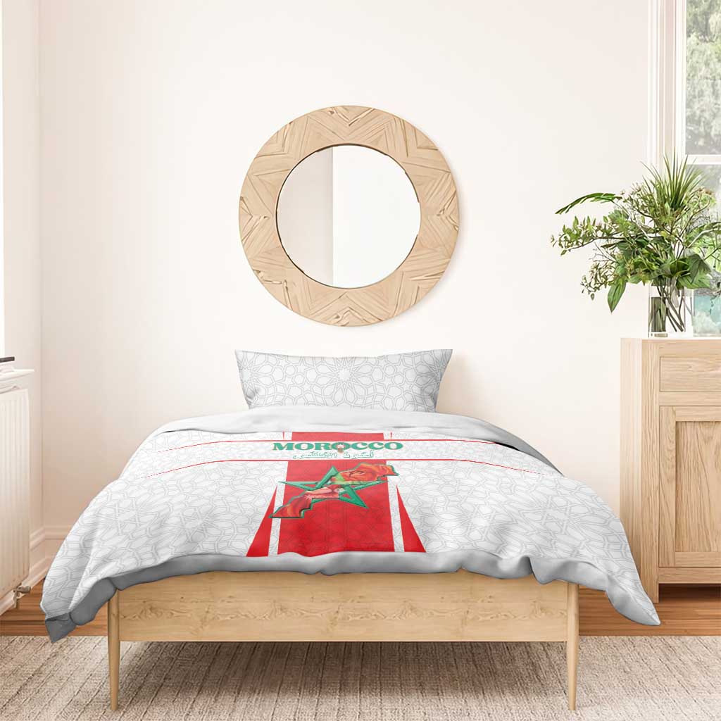 Morocco Football Bedding Set Atlas Lions Champions 2025 - White - African Pride