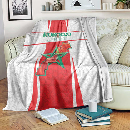 Morocco Football Blanket Atlas Lions Champions 2025 - White - African Pride