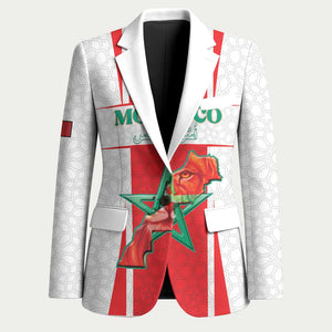 Custom Morocco Football Blazer Go Champions Atlas Lions - White