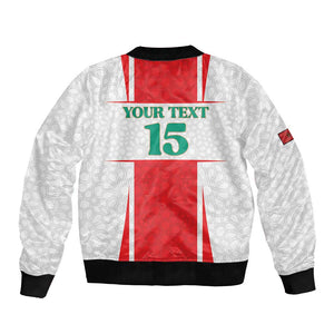 Morocco Football Custom Bomber Jacket Atlas Lions Champions 2025 - White - African Pride