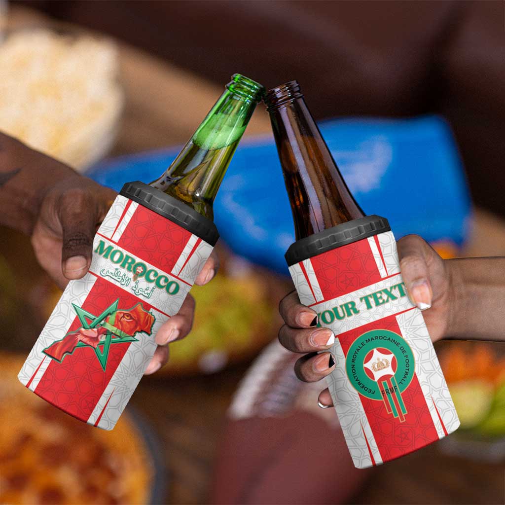 Morocco Football Custom 4 in 1 Can Cooler Tumbler Atlas Lions Champions 2025 - White - African Pride